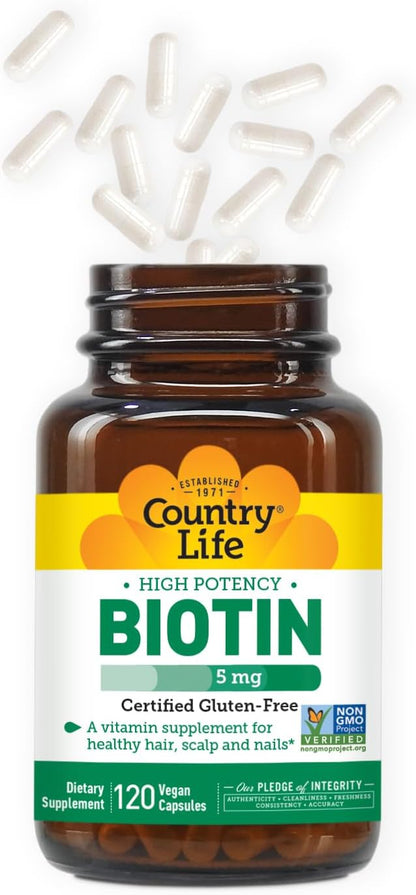 Country Life Country Life Biotin 5 mg Vegicaps, 120 Count