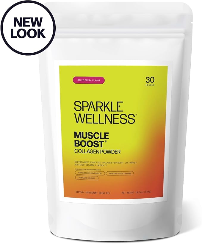 Muscle Boost (Mixed Berry) [30-Serves] | Collagen Supplement Powder with Hydrolyzed BODYBALANCE Collagen Peptides & Buffered Vitamin C | Improves Body Composition