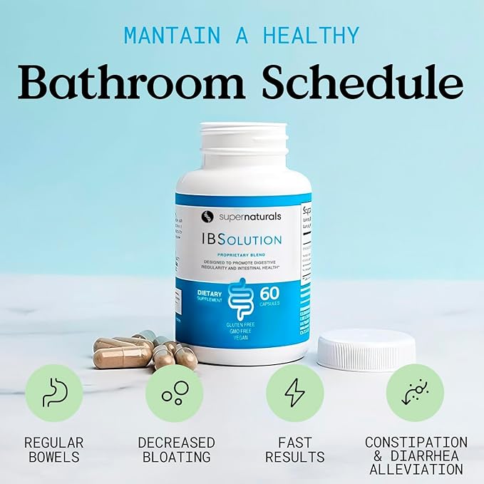 JLM NUTRITIONALS IBSolution Pure Digestive Enzymes for Men and Women | Support for Bloating, Constipation, Diarrhea, and Gas, Bowel Support Digestion Supplement, Vegan, 60 Count