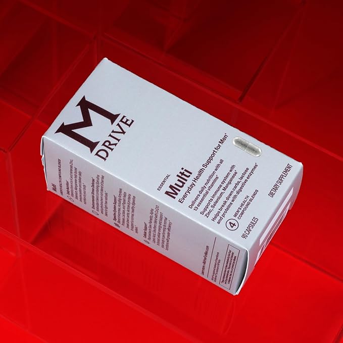 Mdrive Multivitamin for Men, Daily Multivitamin - Immune Health Support from Zinc, Selenium, Manganese & Vitamin D, Enzymes for Digestive Support, CoQ10 for Energy and Vitamin K2, 90 Capsules