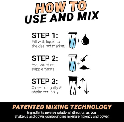 HELIMIX 2.0 Vortex Blender Shaker Bottle Holds upto 28oz | No Blending Ball or Whisk | USA Made | Portable Pre Workout Whey Protein Drink Shaker Cup | Mixes Cocktails Smoothies Shakes | Top Rack Safe