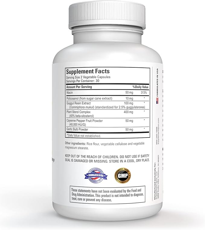 Choless Control Supplement – Vitamin B3, Beta Sitosterol, Niacin, & Cayenne Pepper Supplements – Choless Supplements (60 Capsules)