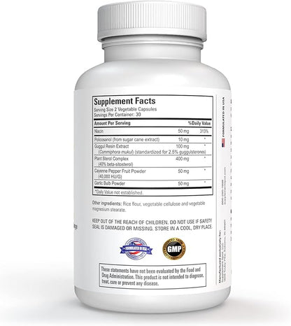 Choless Control Supplement – Vitamin B3, Beta Sitosterol, Niacin, & Cayenne Pepper Supplements – Choless Supplements (60 Capsules)