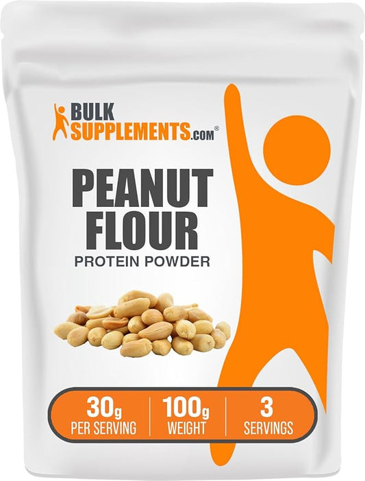 BulkSupplements.com Peanut Flour Protein Powder - Deffated Peanut Flour, Peanut Protein Powder - Peanut Protein Flour, Gluten Free, 30g per Serving, 100g (3.5 oz) (Pack of 1)