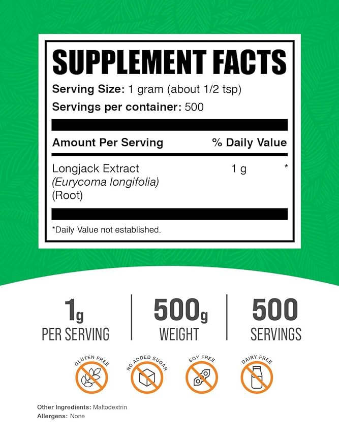 BulkSupplements.com Longjack Extract Powder - Tongkat Ali Extract, Longjack Tongkat Ali Powder - Tongkat Ali for Men & Women, Gluten Free - 1000mg per Serving, 100g (3.5 oz) (Pack of 1)