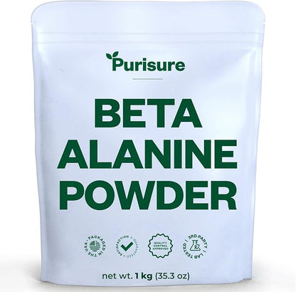 Beta Alanine Powder 1kg, Pure Beta Alanine Pre-Workout Supplement for Sustained Energy, Beta Alanine Pre Workout Powder for Men and Women, Alanine Supplement for Endurance, 1,334 Servings