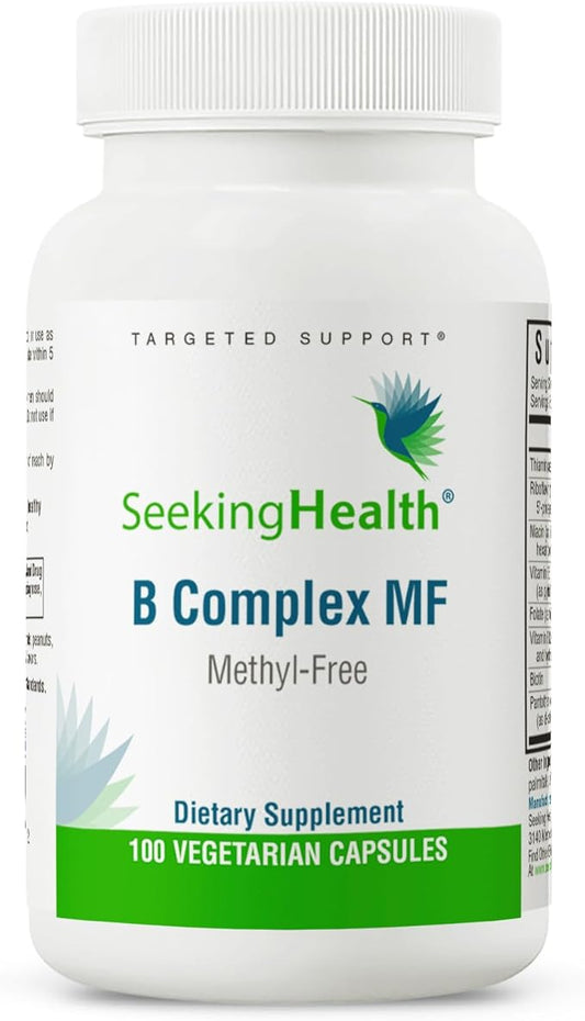 Seeking Health B Complex MF - Vitamin B Complex with Folate, Niacin, & Folinic Acid - Support Energy & Immune System Health with B Vitamins - 100 Capsules