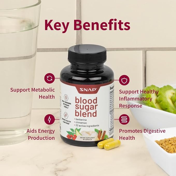 Snap Supplements Blood Sugar Blend - Support Healthy Blood Sugar, 120 Count