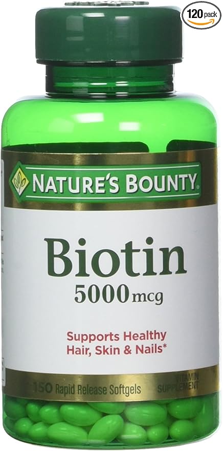 Nature's Bounty Biotin 5000 mcg, 60 Quick Dissolve Tablets?(Pack of 2)