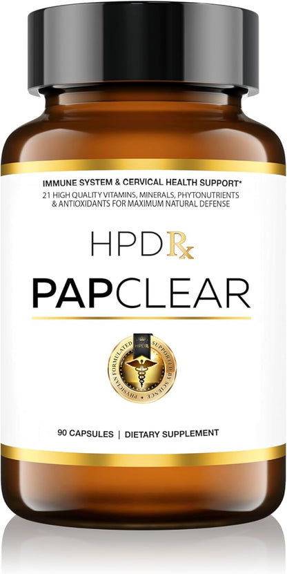 PAPCLEAR Physician Formulated | All Natural Immune Support Supplement | Advanced Powerful Immunity Booster | 21 Vitamins & Nutrients with Organic Shiitake Mushroom & Lycopene | 90 Capsules | Pack of 1