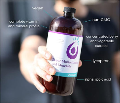 Liquid Super Multivitamin and Minerals - Premium Liquid Vitamins for Enhanced Absorption - Daily Liquid Multivitamin Supplement for Optimal Health and Wellness - 16 oz