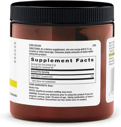 BEYOND RAW Creatine HCl Powder for Men and Women | Muscle Strength, Energy Production, Cognitive Support, Cellular Hydration | Science-Backed, Lab Grade Formula | 60 Servings