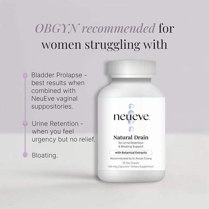 NeuEve Urine Control with Natural Drain Daily Supplement | Helps Reduce Urine Retention, Supporting a Healthy Urinary Tract