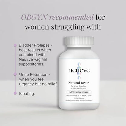 NeuEve Urine Control with Natural Drain Daily Supplement | Helps Reduce Urine Retention, Supporting a Healthy Urinary Tract