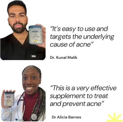 POREFAVOR Acne Supplements – Includes DIM, Zinc + 10 actives targeting the 4 stages of acne development Clear Skin Vitamins for Spots, Blemishes & Oil Control, for Women, Men, & Teens (1 Month Supply)
