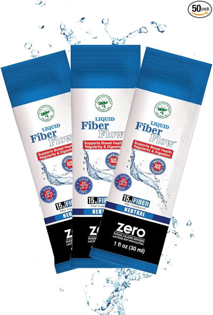 Nutritional Designs Supplement Sugar-Free Prebiotic Inulin Liquid Fiber Supplement for Kids, Fiber Drink Mix, Natural Bowel Regularity Drink for Healthy Intestinal Balance, 50 Packets