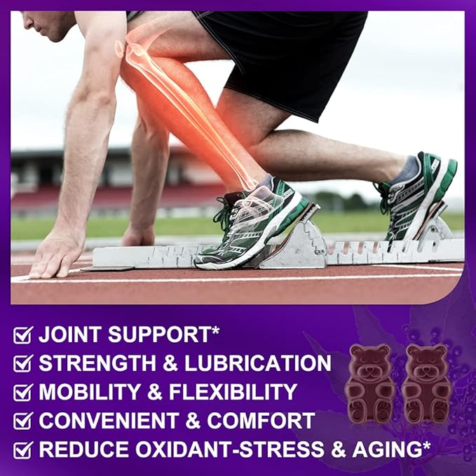 Glucosamine Chondroitin Gummies, Extra Strength 1500mg Glucosamine with MSM & Elderberry, Joint Support Supplement, Best Cartilage & Immune Support Supplement for Men and Women - 60count (1 Pack)