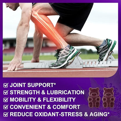 Glucosamine Chondroitin Gummies, Extra Strength 1500mg Glucosamine with MSM & Elderberry, Joint Support Supplement, Best Cartilage & Immune Support Supplement for Men and Women - 60count (1 Pack)