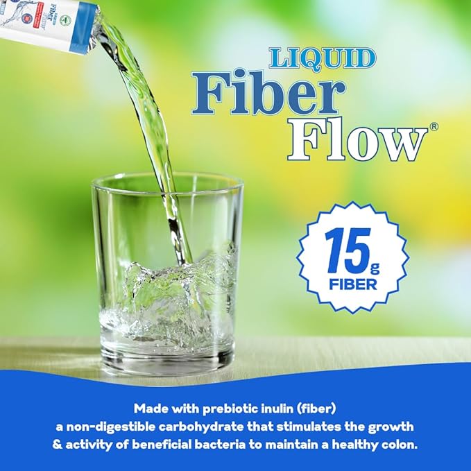 Nutritional Designs Supplement Sugar-Free Prebiotic Inulin Liquid Fiber Supplement for Kids, Fiber Drink Mix, Natural Bowel Regularity Drink for Healthy Intestinal Balance, 50 Packets