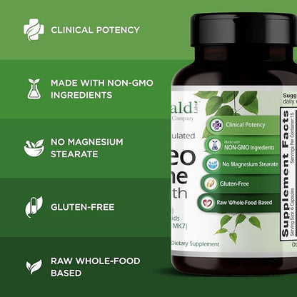 EMERALD LABS Osteo Bone Health - Immune Support & Bone & Joint Supplement with Vitamin D3, K2, Calcium, Magnesium, OptiMSM, Meriva Phytosome & More - 90 Vegetable Capsules