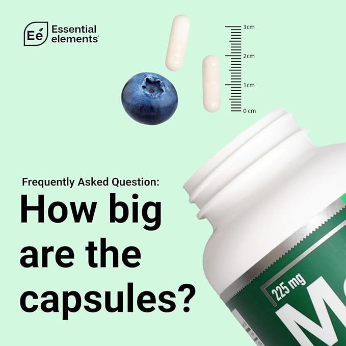 Essential Elements Magnesium & Zinc with Vitamin D3 for Sleep Immune & Bone Support - Magnesium Glycinate, Malate, Citrate 225mg - Triple Magnesium Supplement for Women and Men - 6 Month Supply