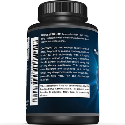 Premium Magnesium Citrate Capsules – Powerful 500mg Magnesium Oxide & Citrate Supplement – Helps Support Healthy Bones, Muscles, Teeth, Energy & Relaxation – 120 Vegetable Capsules