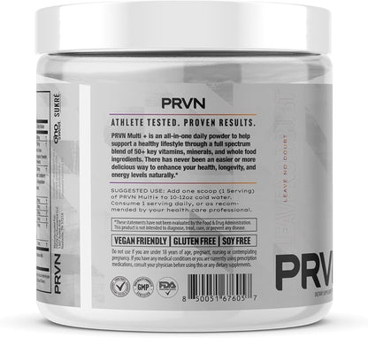 PRVN Performance Multi+ Greens, Probiotic, Ashwagandha, Lions Mane & MCT Powder - Energy & Mental Boost, 30 Serv (Tropical)