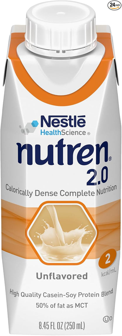 Nutren (2.0 kcal/mL) Calorically-Dense Tube Feeding Formula, Unflavored, 8.45 Fl Oz or 250 mL (Pack of 24)