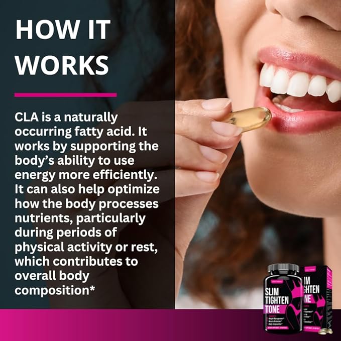 UNALTERED Slim Tighten Tone - CLA Supplement for Women - Supports Waistline, Healthy Metabolism, & Long-Term Weight Management - Natural, Caffeine-Free Diet Pills - 90 Softgels
