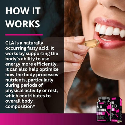UNALTERED Slim Tighten Tone - CLA Supplement for Women - Supports Waistline, Healthy Metabolism, & Long-Term Weight Management - Natural, Caffeine-Free Diet Pills - 90 Softgels
