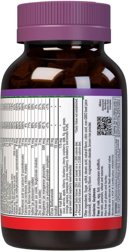 Bluebonnet RainForest Animalz Multiple Complete Daily WholeFood Based Supplement Blend Multivitamin & Essential Minerals for Immune Health & Nutrient Support - Gluten-Free - 90 Cherry Chewable Tablets