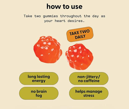 SuperMush Energy Mushroom Gummies - Organic Lions Mane Supplement with Cordyceps, Rhodiola, L-Theanine, Maca - Vegan & Sugar-Free - Energy, Focus, Stamina, Stress Reduction - 60 Gummies (30 Servings)