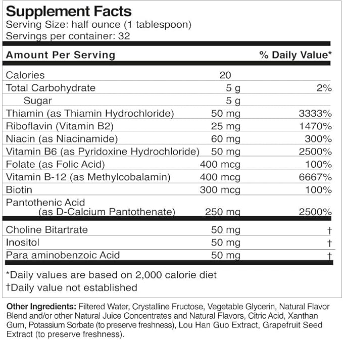 Liquid Super B-Complex - 16 Oz. Naturally Support Your Body's Energy Levels and Metabolism