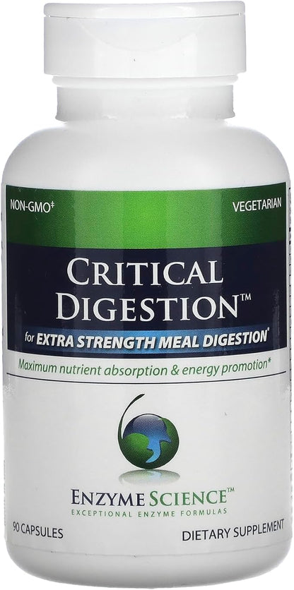 Critical Digestion, 90 Capsules – High Potency Support for Digestion, Bloating, Indigestion, & Irregularity – Probiotic– Gut Health Formula –Vegetarian