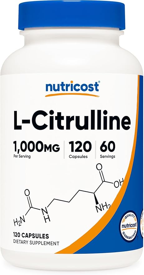 Nutricost L-Citrulline 500mg, 120 Capsules - Gluten Free, Non-GMO, 1000mg Per Serving (60 Serv)