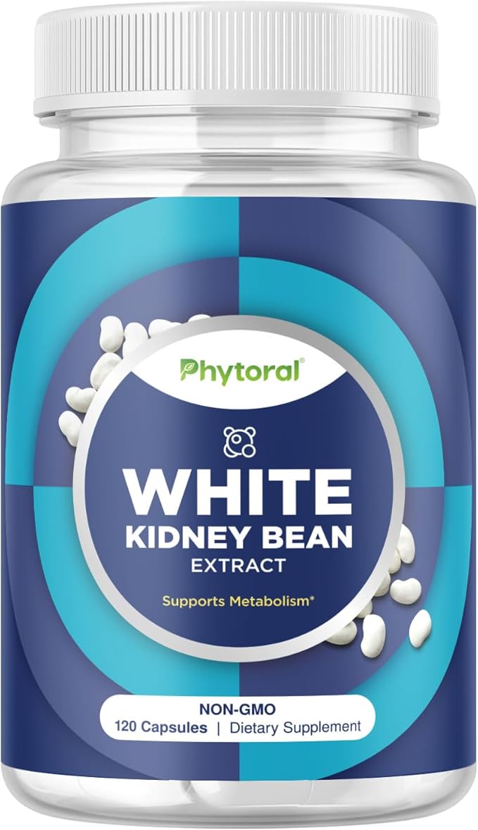 White Kidney Bean Extract Capsules - Ultra High Potency Optimized Extract for Enhanced Energy Digestion and AMPK Activation - Vegan Non-GMO Gluten Free Fiber and Antioxidant Rich Starch Inhibitor