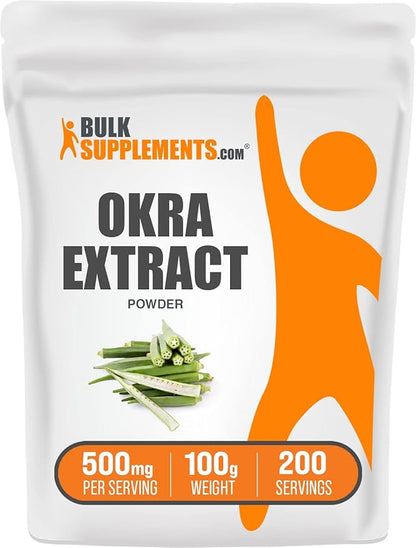 BulkSupplements.com Okra Extract Powder - Digestion Supplement - High Fiber Supplements (100 Grams - 3.5 oz)