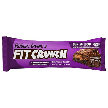 FITCRUNCH Snack Size Protein Bars, 6-Layer Baked Bar, 4g of Sugar, Gluten Free & Soft Cake Core (18 Bars, Chocolate Brownie)