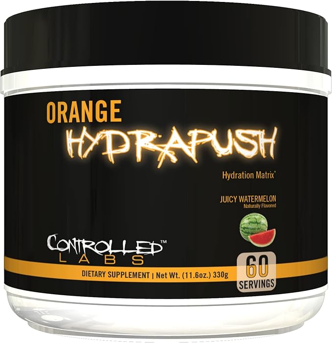 CONTROLLED LABS Orange HydraPush Electrolyte Powder, 60 Servings - Advanced Sugar-Free Hydrating Recovery Drink Mix with Coconut Water & Taurine - Boost Energy & Increase Endurance (Watermelon)