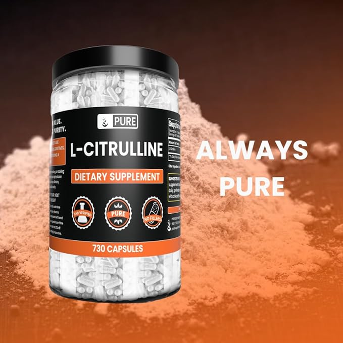 Pure Original Ingredients L-Citrulline No Magnesium Or Rice Fillers, Always Pure, Lab Verified (730 Capsule)