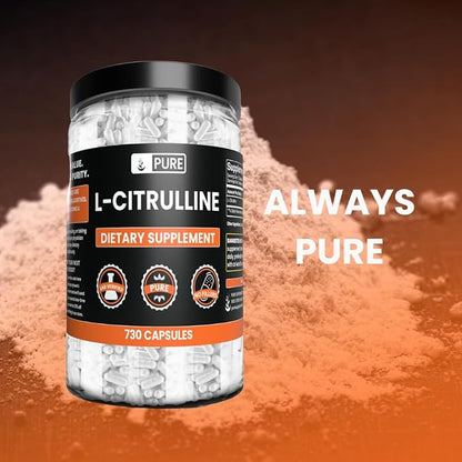Pure Original Ingredients L-Citrulline No Magnesium Or Rice Fillers, Always Pure, Lab Verified (730 Capsule)