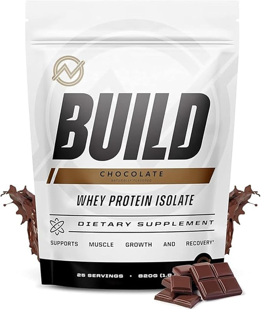 Outwork Nutrition Build Whey Protein Isolate Powder - Low Lactose, Gluten-Free Protein Powder for Muscle Growth & Workout Recovery, Backed by Science, Chocolate, 1.8lbs