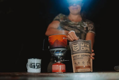 MTN OPS Hot Ignite Coffee Alternative | Charged Cocoa Flavor | Instant Coffee Nootropic & L-Arginine L-Citrulline Blend for Cognitive Clarity, & Focus | 200mg Caffeine | 30 Servings