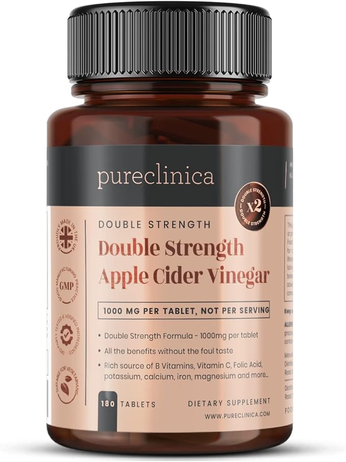 Double Strength Apple Cider Vinegar 1000mg x 180 Tablets (6 Months Supply)