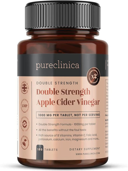 Double Strength Apple Cider Vinegar 1000mg x 180 Tablets (6 Months Supply)