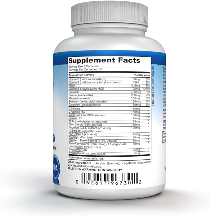 NutraPro Healthy Heart - Heart Health Supplements. Artery Cleanse & Protect. Supports Healthy Cholesterol and Triglyceride. GMP Certified