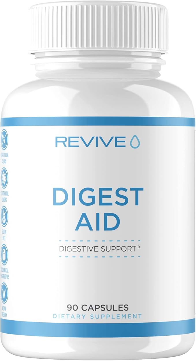 Revive MD | Digest Aid | Promotes The Digestion of Proteins, Fats, Starches & Fibers for Men and Women | Supports Gastric Acid Balance | Targeted Enzyme Support | Increase Enzymes | 90 Capsules