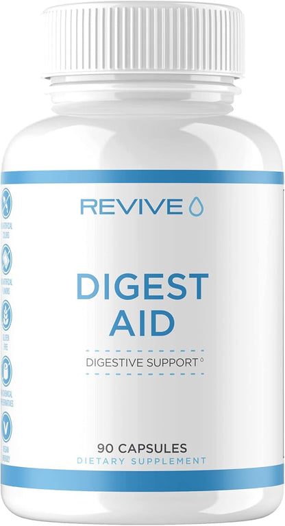 Revive MD | Digest Aid | Promotes The Digestion of Proteins, Fats, Starches & Fibers for Men and Women | Supports Gastric Acid Balance | Targeted Enzyme Support | Increase Enzymes | 90 Capsules
