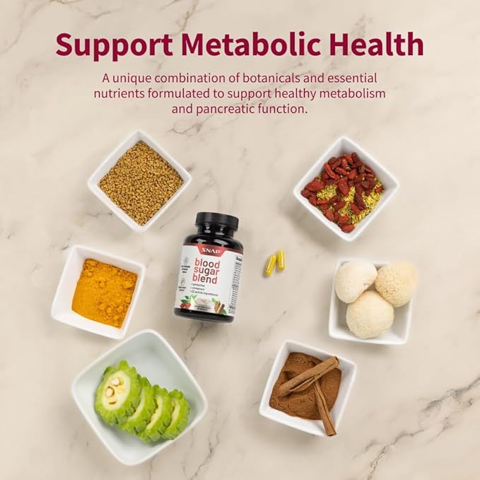 Snap Supplements Blood Sugar Blend - Support Healthy Blood Sugar, 120 Count